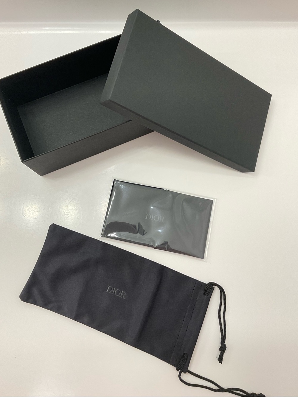 New Dior Sunglasses box, travel pouch & polish cloth